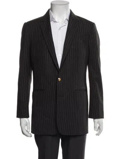 Pre-owned Celine Virgin Wool Striped Blazer In Brown