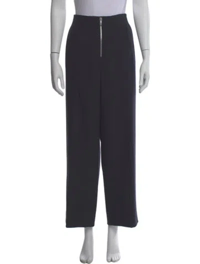Pre-owned Celine Virgin Wool Wide Leg Pants In Blue