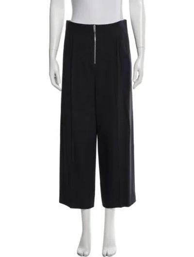 Pre-owned Celine Virgin Wool Wide Leg Pants In Blue