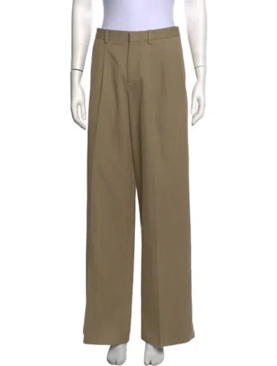 Pre-owned Celine Virgin Wool Wide Leg Pants In Neutrals