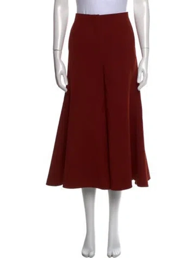 Pre-owned Celine Virgin Wool Wide Leg Pants In Orange