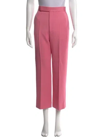 Pre-owned Celine Virgin Wool Wide Leg Pants In Pink