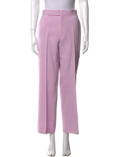 Pre-owned Celine Virgin Wool Wide Leg Pants In Purple