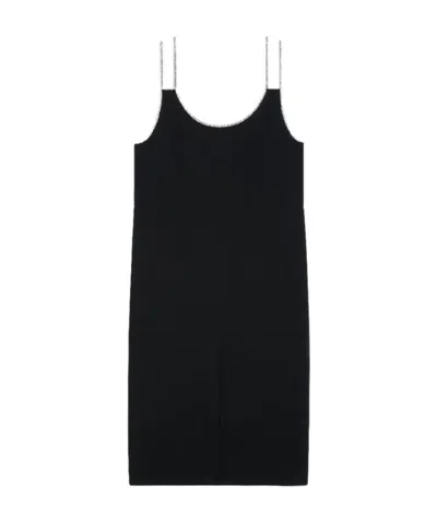 Celine Backless Dress In Viscose Sablé In Black