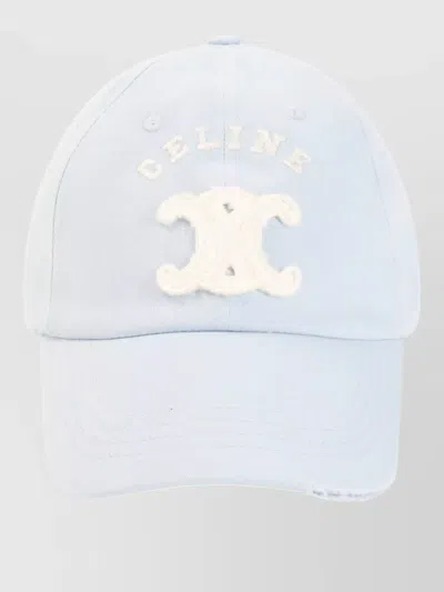 Celine Vivielle Cotton Baseball Cap Distressed Visor