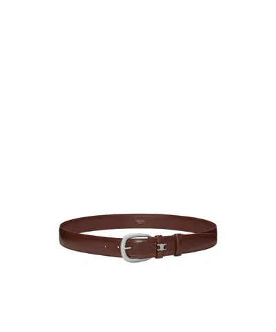 Celine Vivienne Belt 30mm In Taurillon Leather In Brown