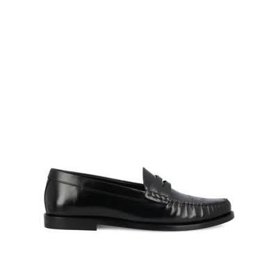 Celine Vivienne Bullskin Loafers In Black