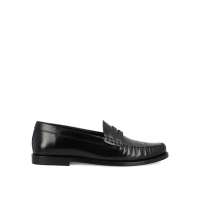 Celine Vivienne Bullskin Loafers In Black