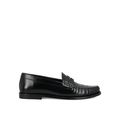 Celine Vivienne Bullskin Loafers In Black
