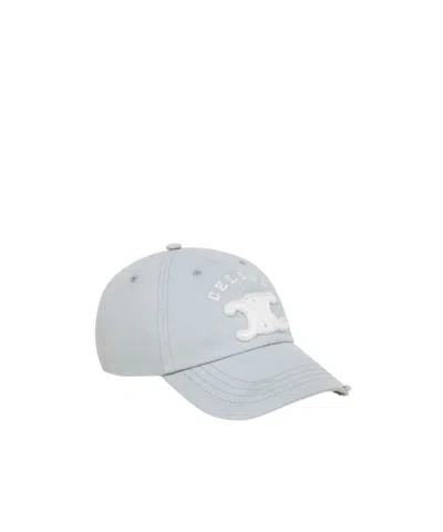 Celine Vivienne Cap In Light Cotton Gabardine In Gray