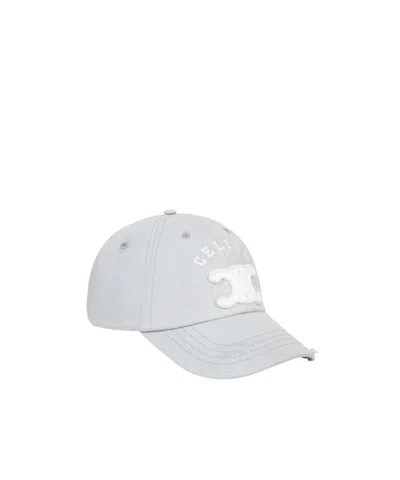 Celine Vivienne Cap In Light Gabardine In Gradient Gray