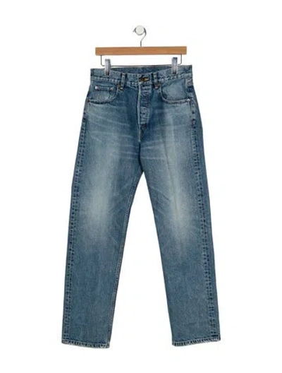 Pre-owned Celine Vivienne Glass Wide Leg Jeans In Blue