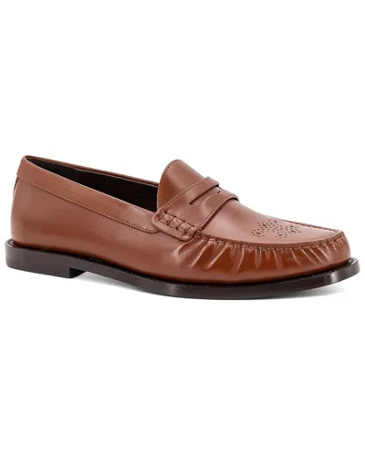 Celine Vivienne Leather Loafer In Brown
