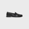 Celine Vivienne Polished Bullskin Loafers In Silver