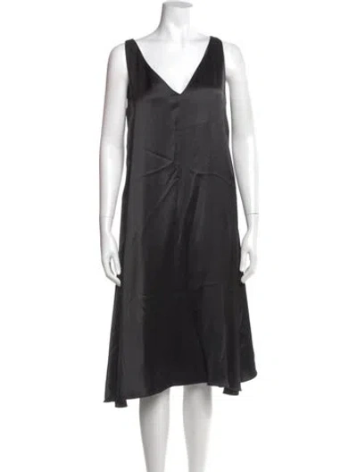 Pre-owned Celine V-neck Knee-length Dress In Black