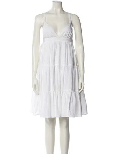 Pre-owned Celine V-neck Knee-length Dress In Neutral