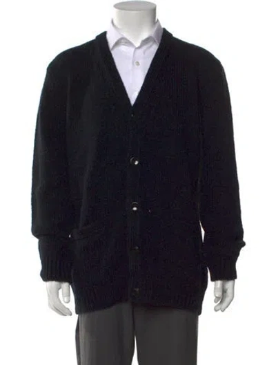 Pre-owned Celine V-neck Long Sleeve Cardigan In Black