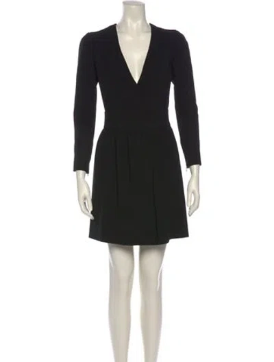 Pre-owned Celine V-neck Mini Dress In Black