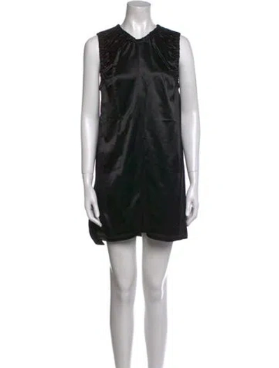 Pre-owned Celine V-neck Mini Dress In Black