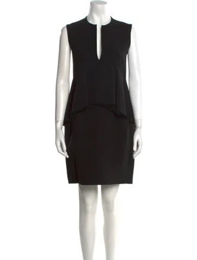 Pre-owned Celine V-neck Mini Dress In Black