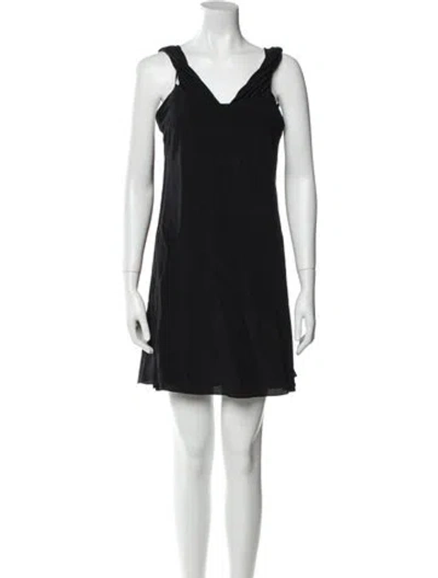 Pre-owned Celine V-neck Mini Dress In Black