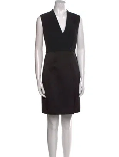 Pre-owned Celine V-neck Mini Dress In Black