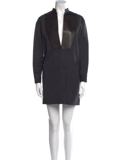 Pre-owned Celine V-neck Mini Dress In Black