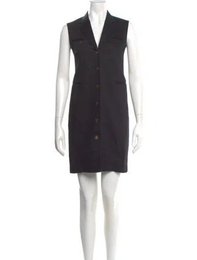 Pre-owned Celine V-neck Mini Dress In Black