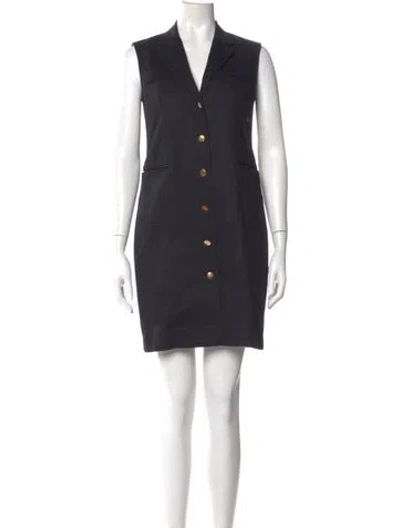 Pre-owned Celine V-neck Mini Dress In Black