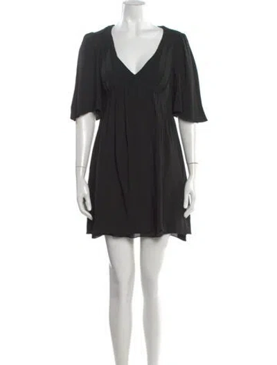 Pre-owned Celine V-neck Mini Dress In Black
