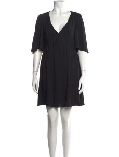 Pre-owned Celine V-neck Mini Dress In Black