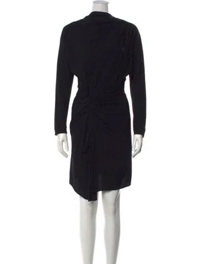 Pre-owned Celine V-neck Mini Dress In Black