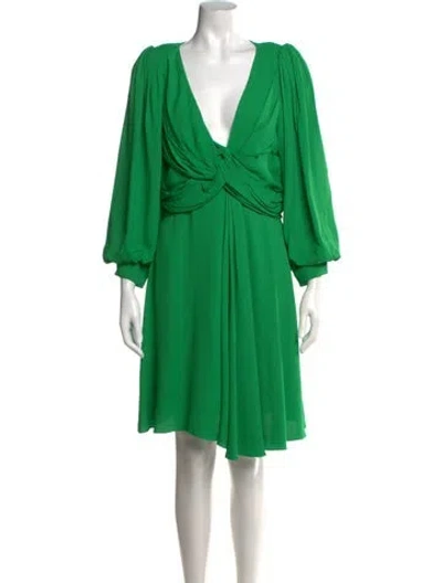 Pre-owned Celine V-neck Mini Dress In Green