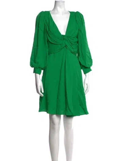 Pre-owned Celine V-neck Mini Dress In Green