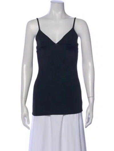 Pre-owned Celine V-neck Sleeveless Top In Black