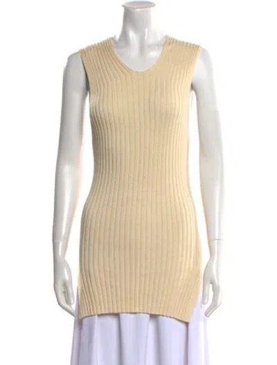 Pre-owned Celine V-neck Sleeveless Tunic In Neutral