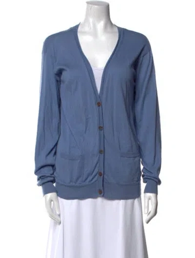 Pre-owned Celine V-neck Sweater In Blue