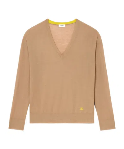 Celine V-neck Sweater In Cashmere In Green