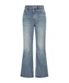 Celine Waistband Denim Trousers In Gray