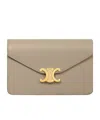 Celine Wallet On Chain Margo In Shiny Calfskin In Neutral