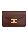 Celine Wallet On Chain Margo In Shiny Calfskin In Brown
