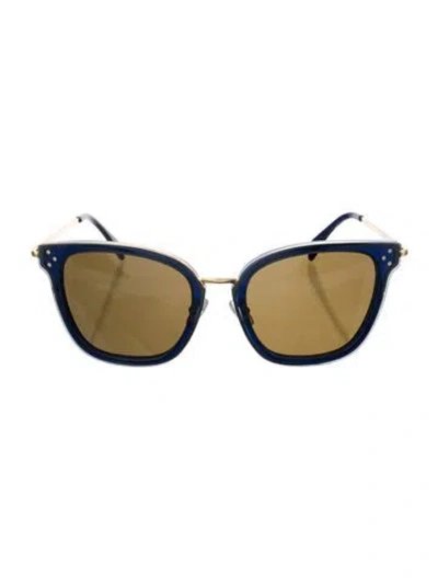 Pre-owned Celine Wayfarer Mirrored Sunglasses In Blue
