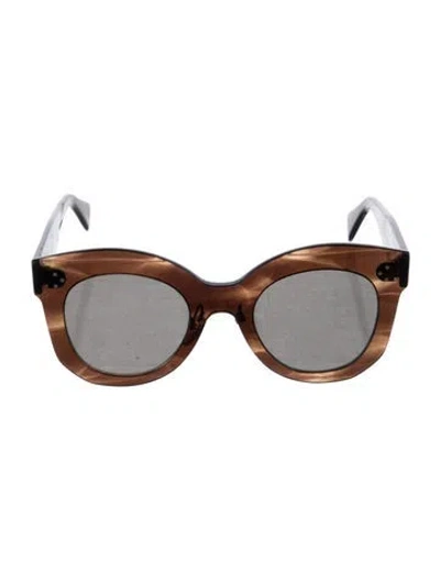 Pre-owned Celine Wayfarer Mirrored Sunglasses In Brown