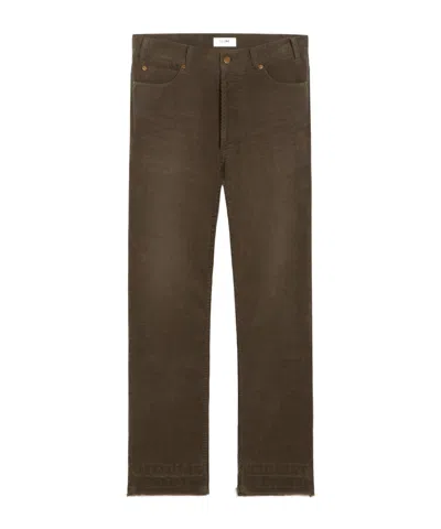 Celine Wesley Jeans In Corduroy In Brown