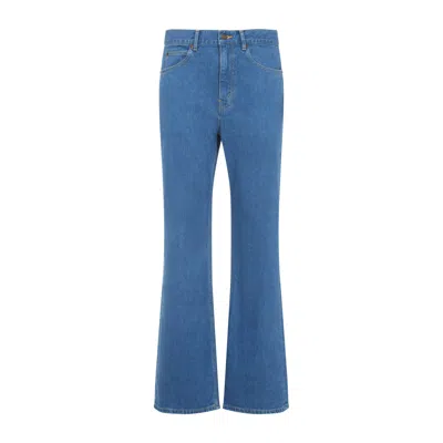 Celine Western Blue Cotton Flared Jeans