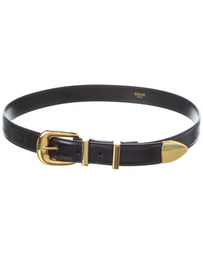 Celine Western Leather Belt In Black