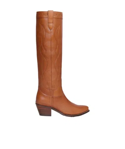 Celine Western Style Boots In Brown