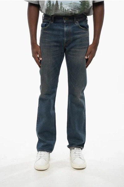 Celine Whiskering Effect Regular Fit Jeans 19cm In Blue
