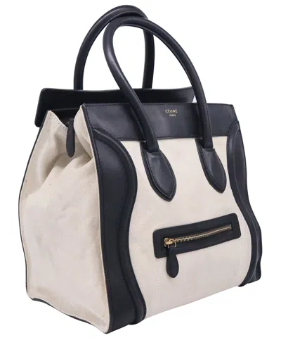 Celine White & Black Canvas & Leather Mini Luggage Tote (authentic Pre-loved)