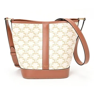 Pre-owned Celine White Canvas Leather Shoulder Bag ()